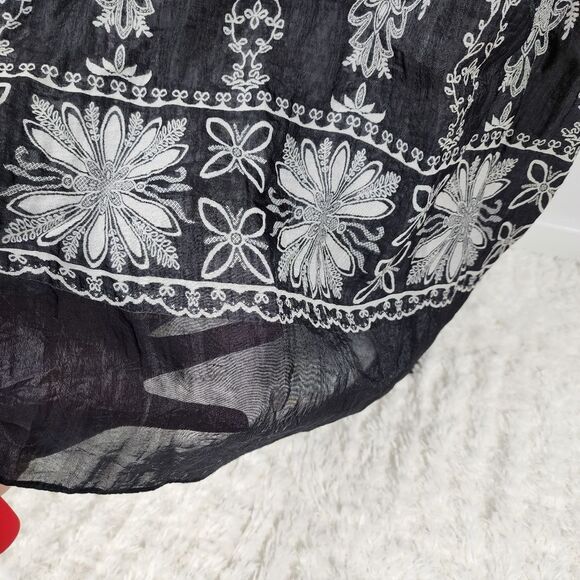 Anthropologie Lapis Strapless Long Dress Smocked Stretchy Upper Floral One Size - Picture 14 of 15